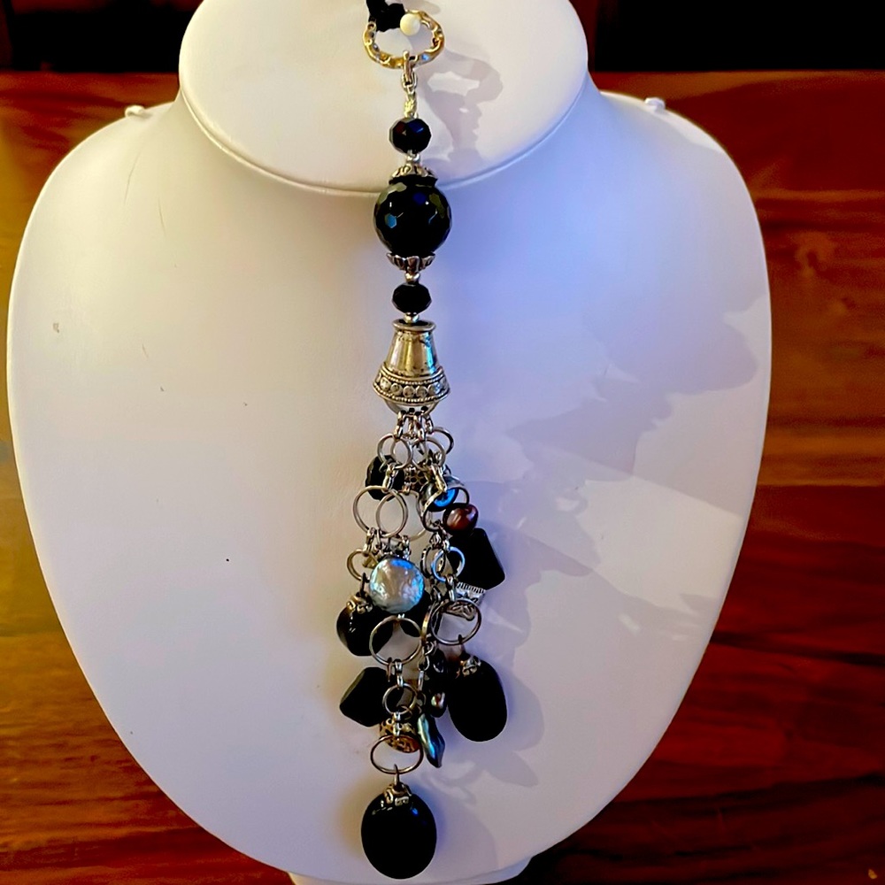 Custom silver and beaded pendant and chain